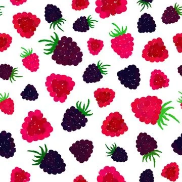 Raspberry Background Painted Pattern Stock Illustration