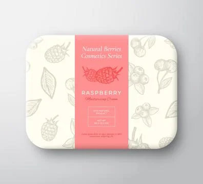 Raspberry Bath Cosmetics Package Box. Abstract Vector Wrapped Paper Container Stockillustratie