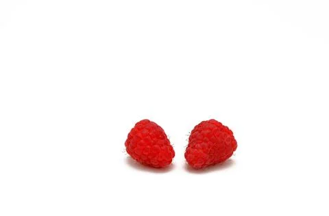 Raspberry berries isolated on white background Stock Photos