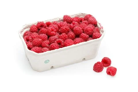 Raspberry berries isolated on white Stock Photos