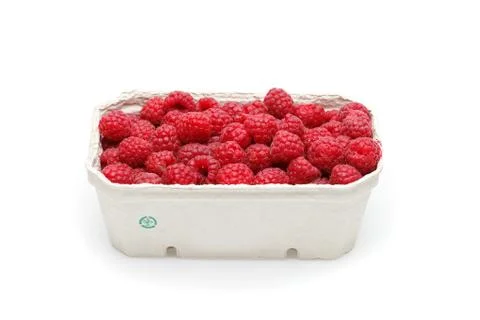 Raspberry berries isolated on white Stock Photos