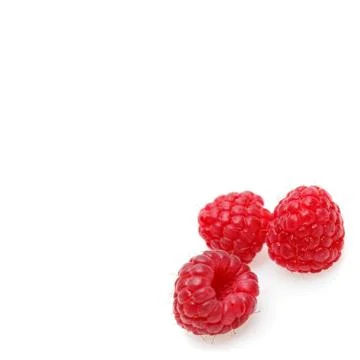 Raspberry berries isolated on white Foto stock