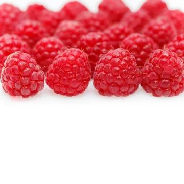 Raspberry berries isolated on white Foto stock