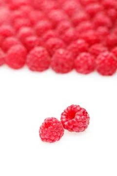 Raspberry berries isolated on white Stock Photos