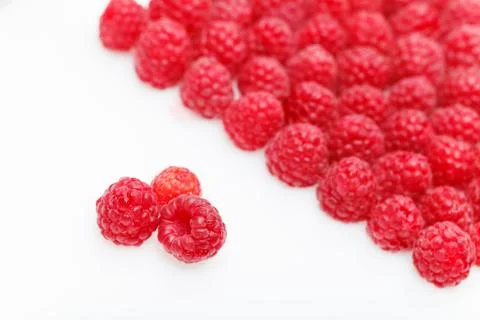 Raspberry berries isolated on white Foto stock
