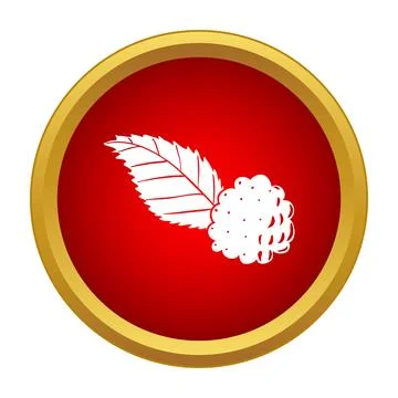 Raspberry berry and leaf line art icon Illustrazione stock