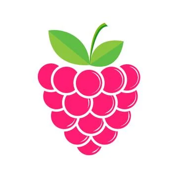 Raspberry berry, flat style, color image Stockillustratie