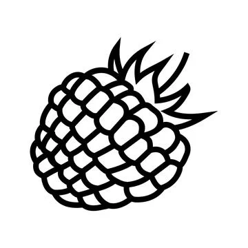 Raspberry berry leaf line icon vector illustration Stock Illustration