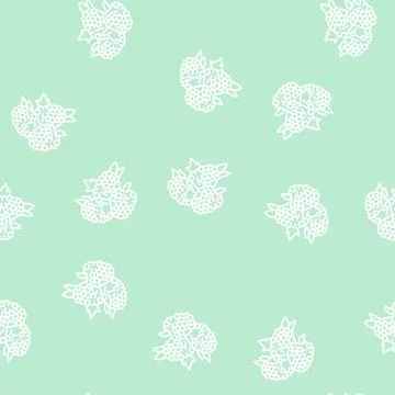 Raspberry berry line seamless pattern Stock Illustration