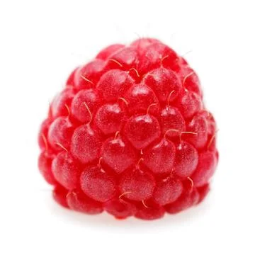 Raspberry berry macro shot isolated on white Stock Photos