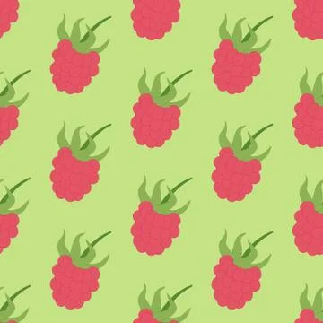 Raspberry Berry seamless pattern Stock Illustration