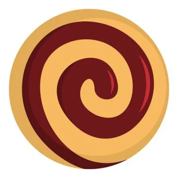 Raspberry biscuit icon, flat style Illustrazione stock
