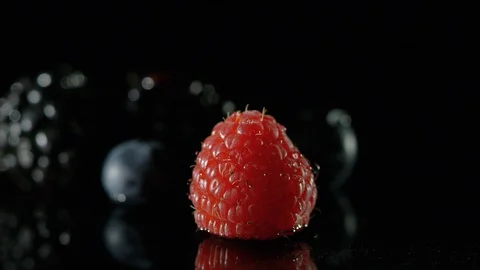 Raspberry Blackberry and Blueberry Stock Footage 101525619