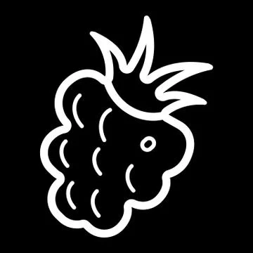 Raspberry blackberry icon. Raspberry blackberry Vector isolated on black Stock Illustration