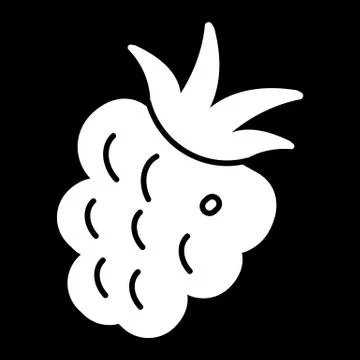 Raspberry blackberry icon. Raspberry blackberry Vector isolated on black Stock Illustration
