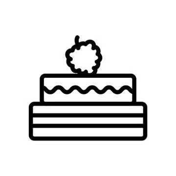 Raspberry cake icon vector. Isolated contour symbol illustration Stock Illustration