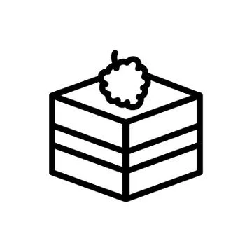 Raspberry cake icon vector. Isolated contour symbol illustration 스톡 일러스트
