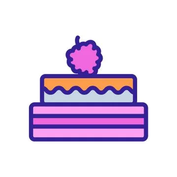 Raspberry cake icon vector. Isolated contour symbol illustration Stock Illustration
