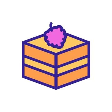 Raspberry cake icon vector. Isolated contour symbol illustration Stock Illustration