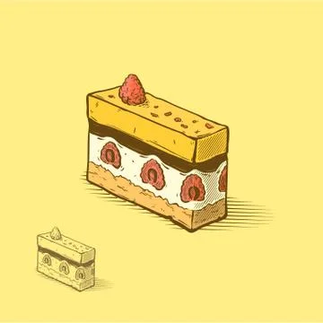 Raspberry cake Stock Illustration
