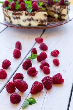 Raspberry cake Stock Photos