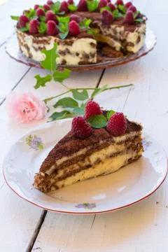 Raspberry cake Stock Photos