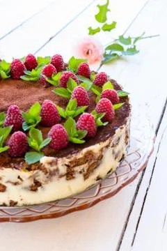 Raspberry cake Stock Photos