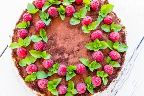 Raspberry cake Stock Photos