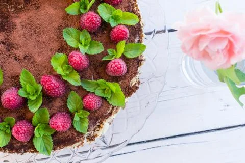 Raspberry cake Stock Photos