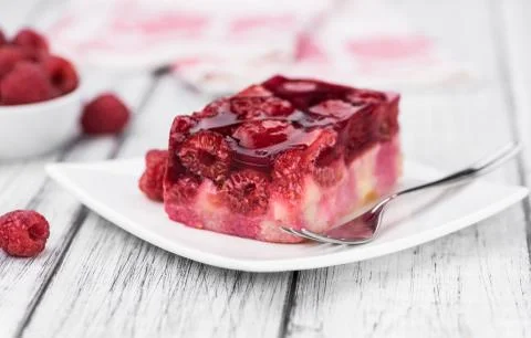 Raspberry Cake (selective focus; close-up shot) Stock Photos