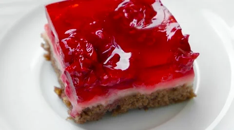 Raspberry cake, top view, closeup Stock Footage 54227317