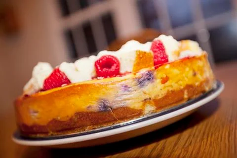 Raspberry cheescake Stock Photos