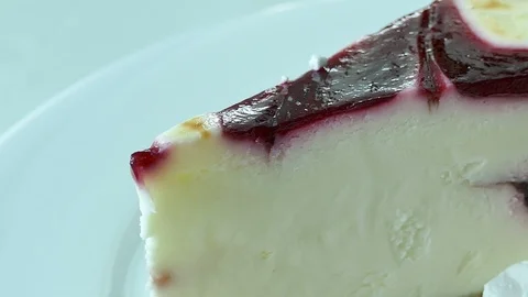 Raspberry Cheese cake Stock Footage 85782750