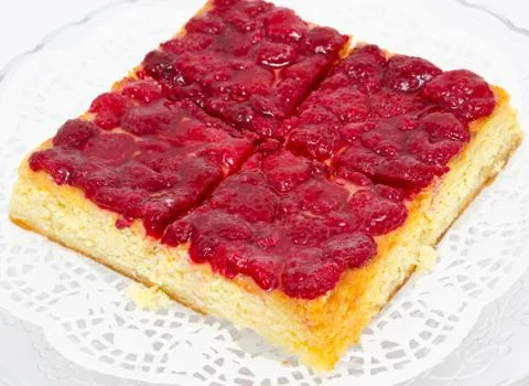 Raspberry cheese cake Stock Photos