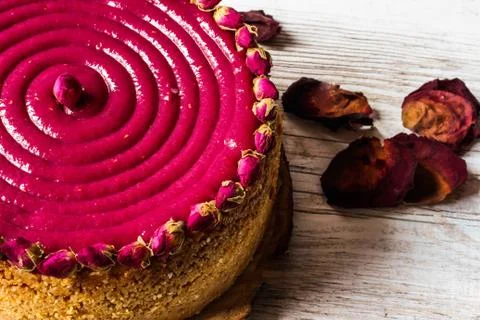 Raspberry cheesecake. Natural home baking. Foto stock