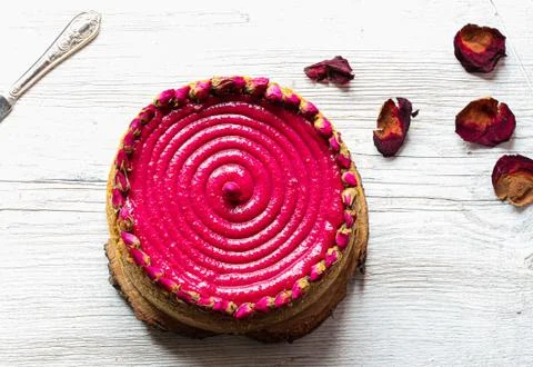 Raspberry cheesecake. Natural home baking. Foto stock