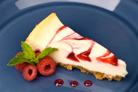 Raspberry cheesecake Stock Photos