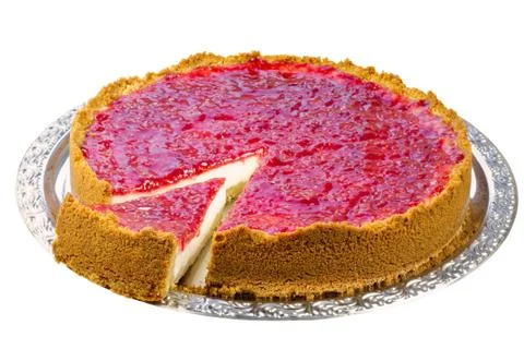 Raspberry cheesecake Stock Photos
