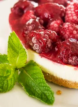 Raspberry cheesecake Stock Photos