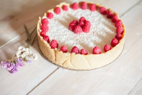 Raspberry cheesecake Stock Photos