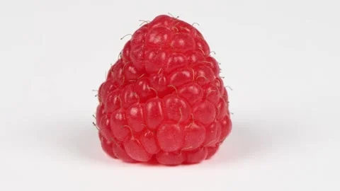 Raspberry close-up. Loop motion. Top view. Rotation 360. Stock Footage 161321112