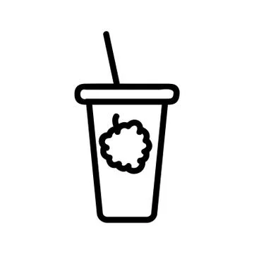 Raspberry cocktail icon vector. Isolated contour symbol illustration Stock Illustration