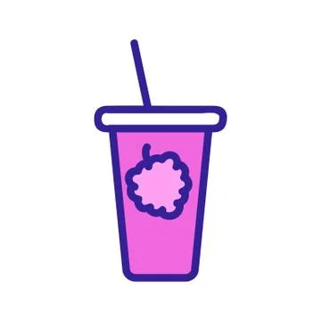 Raspberry cocktail icon vector. Isolated contour symbol illustration Stockillustratie