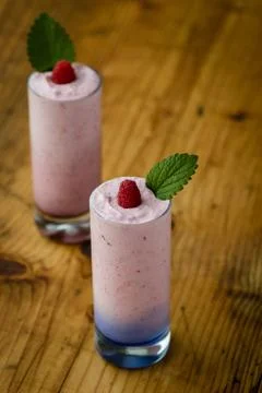 Raspberry cream Stock Photos