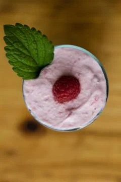 Raspberry cream Stock Photos