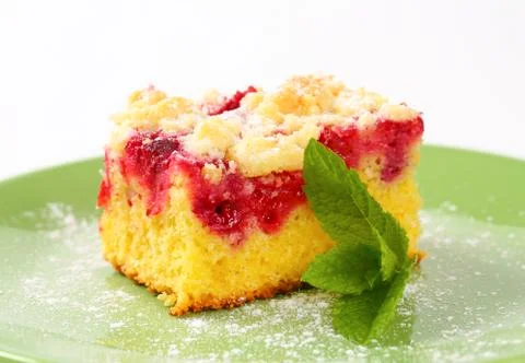 Raspberry crumb cake Stock Photos