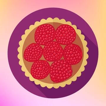 Raspberry cupcake dessert top view Raspberry cupcake dessert top view flat... Stock Photos