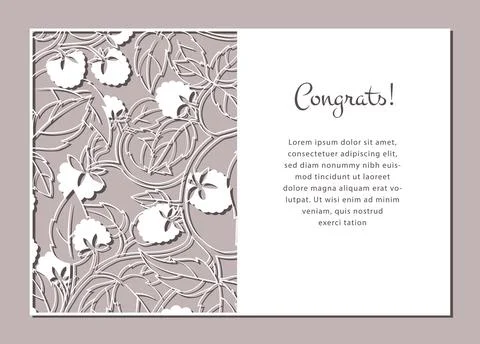 Raspberry Cut Card. Invitation vector illustration. A4 format. Stock Illustration