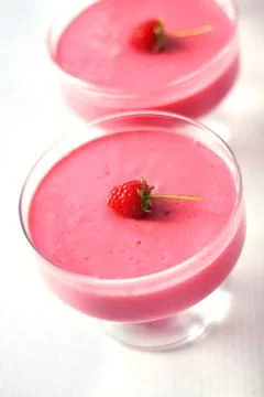 Raspberry dessert with cream cheese Stock Photos
