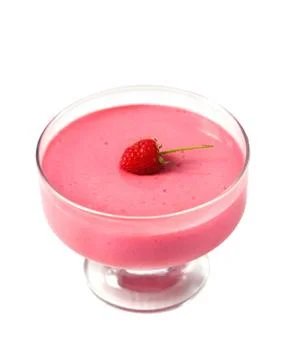 Raspberry dessert with cream cheese Stock Photos